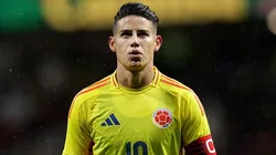 James Rodríguez durante o amistoso entre Romênia e Colômbia, no Estádio Metropolitano de Madrid, na Espanha, no dia 26/03/2024. Foto: Gonzalo Arroyo Moreno/Getty Images