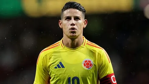 James Rodríguez durante o amistoso entre Romênia e Colômbia, no Estádio Metropolitano de Madrid, na Espanha, no dia 26/03/2024. Foto: Gonzalo Arroyo Moreno/Getty Images