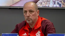 Alessandro Barcellos, presidente do Internacional, em coletiva de imprensa