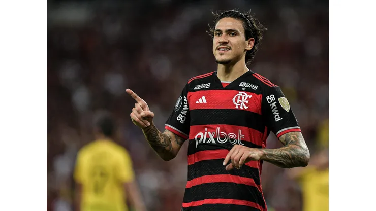 Pedro comemorando o gol pela Libertadores da América