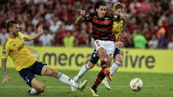 Pedro marca gol diante do Millonarios no Maracanã. Foto: Thiago Ribeiro/AGIF