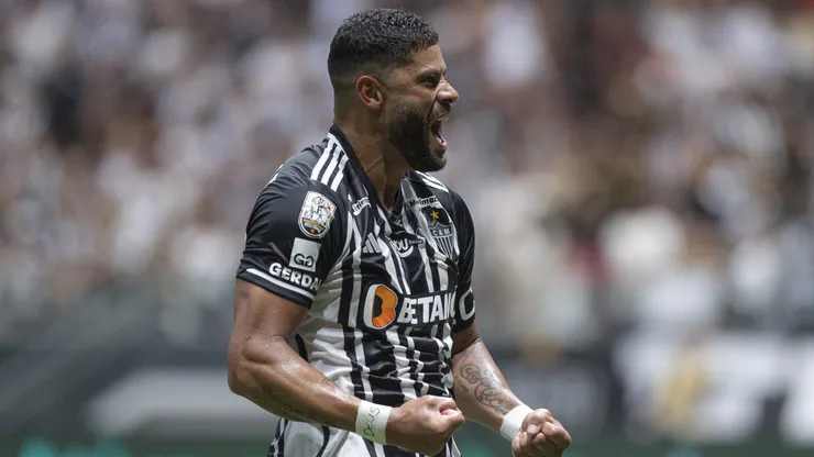 Hulk jogador do Atletico comemora seu gol durante partida contra o America-MG no estadio Arena MRV. Foto: Alessandra Torres/AGIF