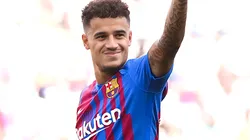 Philippe Coutinho quando ainda defendia o Barcelona em partida contra o Levante, no Camp Nou, pela La Liga, no dia 26/09/2021. Foto: David Ramos/Getty Images