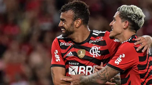 Fabrício Bruno e Pedro comemorando no Flamengo