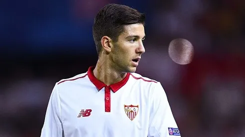 Luciano Vietto quando ainda defendia o Sevilla, em partida contra o Lyon, pela Champions League, no Estádio Ramon Sanchez-Pizjuan, no dia 27/09/2016. Foto: David Ramos/Getty Images