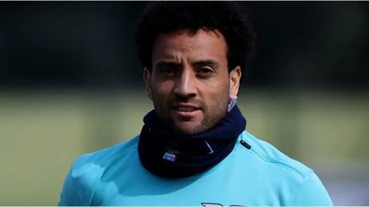Felipe Anderson durante treinamento pela Lazio no dia 04/03/2024, em Roma, antes do confronto contra o Bayern de Munique, pela Champions League. Foto: Paolo Bruno/Getty Images