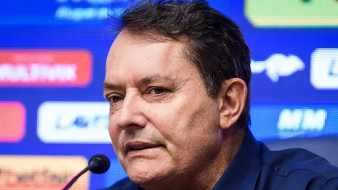 Pedrinho BH em coletiva de imprensa na Toca da Raposa 2, em Belo Horizonte, no no dia 29/04/2024.