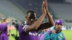 Yerry Mina quando defendeu a Fiorentina em partida contra o Genk, pela Conference League, no Estádio Artemio Franchi, no dia 30/11/2023. Foto: Gabriele Maltinti/Getty Images