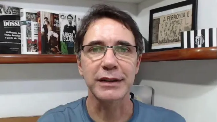 Vagner Frederico, jornalista e setorista do Santos. Foto: Reprodução/YouTube