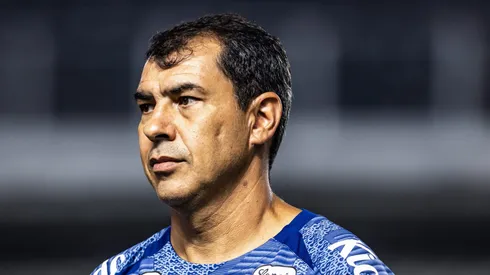 SP - SANTOS - 06/05/2024 - BRASILEIRO B 2024, SANTOS X GUARANI - Fabio Carille tecnico do Santos durante execucao do hino nacional antes da partida contra o Guarani no estadio Vila Belmiro pelo campeonato Brasileiro B 2024.