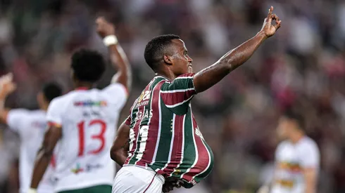 RJ - RIO DE JANEIRO - 22/05/2024 - COPA DO BRASIL 2024, FLUMINENSE X SAMPAIO CORREA - Arias jogador do Fluminense comemora seu gol durante partida contra o Sampaio Correa no estadio Maracana pelo campeonato Copa Do Brasil 2024. Foto: Thiago Ribeiro/AGIF