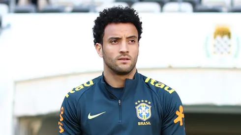 Felipe Anderson em treinamento pela Seleção Brasileira