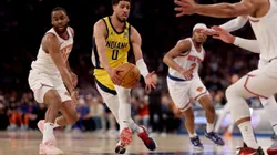 Tyrese Haliburton é a grande esperança dos Pacers na final de conferência contra os Celtics (Foto: Elsa/Getty Images)