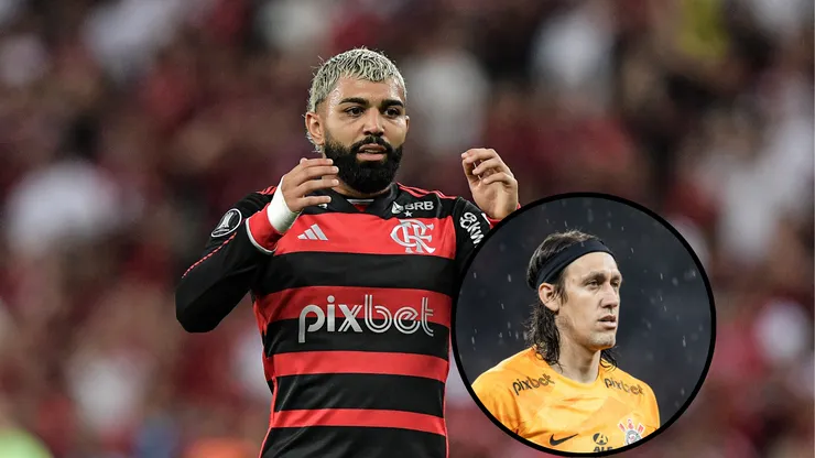 Gabigol, jogador do Flamengo, e Cássio, de saída do Corinthians. Foto Gabigol: Thiago Ribeiro/AGIF Foto Cássio: Abner Dourado/AGIF.