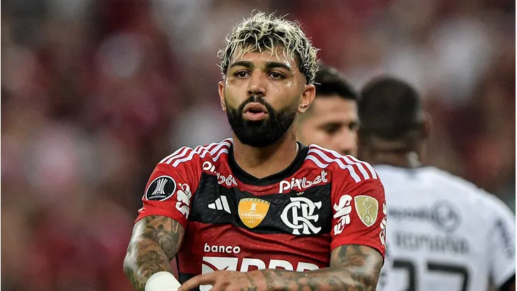 RJ - RIO DE JANEIRO - 03/08/2023 - LIBERTADORES 2023, FLAMENGO X OLIMPIA - Gabigol jogador do Flamengo durante partida contra o Olimpia no estadio Maracana pelo campeonato Libertadores 2023. Foto: Thiago Ribeiro/AGIF