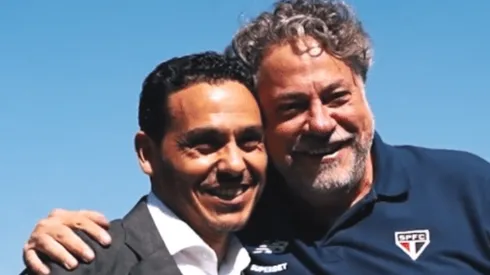 Preisdente do Sevilla e Julio Casares se reuniram no CT – Foto: Reprodução/SPFC play