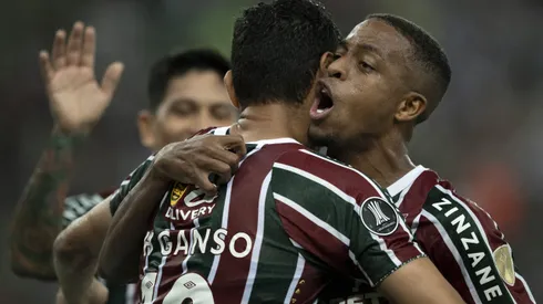 Jogadores do Fluminense comemorando. Foto: Jorge Rodrigues/AGIF