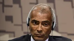 DF - BRASILIA - 22/04/2024 - BRASILIA, CPI DAS APOSTAS ESPORTIVAS RECEBE SOCIO DO CLUBE BOTAFOGO - O relator da CPI das apostas esportivas, Romario, durante a CPI do Senado das apostas esportivas realizada nesta segunda-feira, 22 de abril. Foto: Mateus Bonomi/AGIF