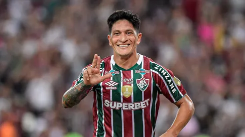 Cano comemorando gol contra o Colo-Colo na Libertadores 2024