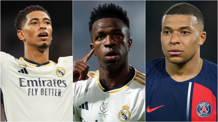 Bellingham, Vini Jr. e Mbappe. Foto: Getty Images