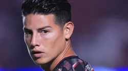 James Rodríguez em aquecimento antes da partida entre São Paulo e Palmeiras, no Morumbis, pelo Campeonato Paulista, no dia 03/03/2024.
