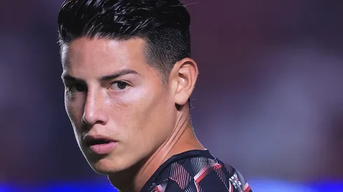 James Rodríguez em aquecimento antes da partida entre São Paulo e Palmeiras, no Morumbis, pelo Campeonato Paulista, no dia 03/03/2024.