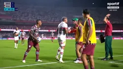 Luciano e Diniz brigam em São Paulo x Fluminense - Foto: Reprodução/SporTV/Premiere