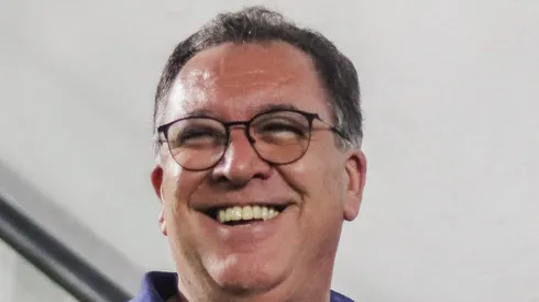 Marcelo Teixeira após a partida contra o Guarani. Presidente define futuro do treinador santista.