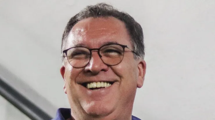 Marcelo Teixeira após a partida contra o Guarani. Presidente define futuro do treinador santista.