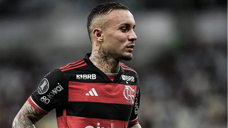 RJ - RIO DE JANEIRO - 10/04/2024 - COPA LIBERTADORES 2024, FLAMENGO X PALESTINO - Everton Cebolinha jogador do Flamengo durante partida contra o Palestino no estadio Maracana pelo campeonato Copa Libertadores 2024. Foto: Thiago Ribeiro/AGIF