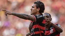 RJ - RIO DE JANEIRO - 11/05/2024 - BRASILEIRO A 2024, FLAMENGO X CORINTHIANS - Pedro jogador do Flamengo comemora seu gol durante partida contra o Corinthians no estadio Maracana pelo campeonato Brasileiro A 2024. Foto: Thiago Ribeiro/AGIF