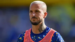 Darío Benedetto durante partida entre Boca Juniors e San Lorenzo, pela Copa da Liga Profissional, no Estádio Alberto J. Armando, no dia 30/03/2024. Foto: Marcelo Endelli/Getty Images