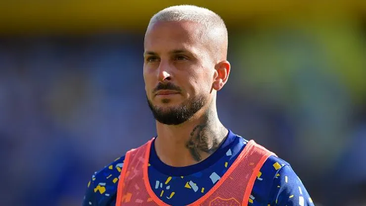 Darío Benedetto durante partida entre Boca Juniors e San Lorenzo, pela Copa da Liga Profissional, no Estádio Alberto J. Armando, no dia 30/03/2024. Foto: Marcelo Endelli/Getty Images