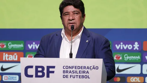 Ednaldo Silva discursa durante convocação da Seleção Brasileira e abordou a situação do Futebol Gaúcho - Foto: Rafael Ribeiro/CBF