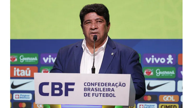 Ednaldo Silva discursa durante convocação da Seleção Brasileira e abordou a situação do Futebol Gaúcho - Foto: Rafael Ribeiro/CBF