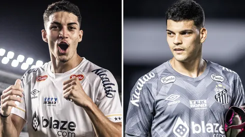 Jair Cunha e Brazão eram nomes cotados para começar como titulares diante do Amazonas – Fotos: Raul Baretta/Santos FC