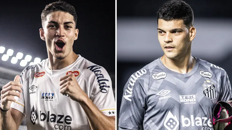 Jair Cunha e Brazão eram nomes cotados para começar como titulares diante do Amazonas - Fotos: Raul Baretta/Santos FC
