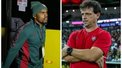 Dougas Costa e Fernando Diniz. O Jogador é o mais novo problema para o comandante Tricolor