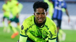 Endrick comemora como Kong no Palmeiras