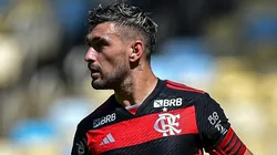 Arrascaeta durante partida entre Flamengo e Botafogo, no Maracanã, pelo Campeonato Brasileiro, no dia 28/04/2024.