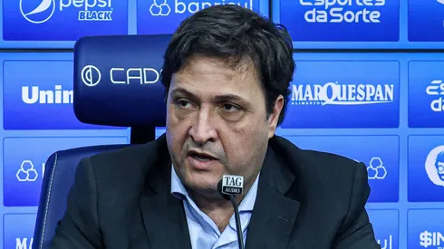 RS - PORTO ALEGRE - 29/06/2023 - GREMIO, COLETIVA DO PRESIDENTE ALBERTO GUERRA - Alberto Guerra presidente do Gremio durante em coletiva de imprensa realizada no CT Luiz Carvalho. Foto: Maxi Franzoi/AGIF