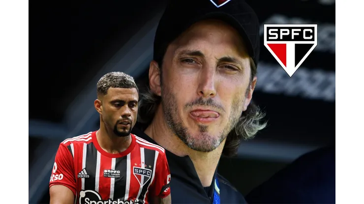 Luis Zubeldía indicou contratação de atacante para concorrer cm Wellington Rato no São Paulo - Fotos: Wellington Rato e Zubeldía na capa - Ernesto Ryan/Getty Images e Ricardo Moreira/Getty Images