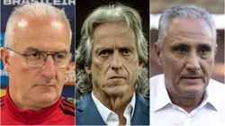 Dorival, Jorge Jesus e Tite_ técnicos que passaram pelo Flamengo nos últimos anos. Foto: Allan Carvalho/Robson Mafra/Jorge Rodrigues/AGIF
