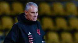Tite em partida da Libertadores entre Palestino x Flamengo