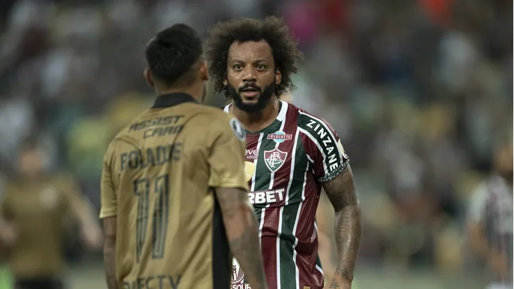 RJ - RIO DE JANEIRO - 09/04/2024 - COPA LIBERTADORES 2024, FLUMINENSE X COLO-COLO - Marcelo jogador do Fluminense durante partida contra o Colo-Colo no estadio Maracana pelo campeonato Copa Libertadores 2024. (Foto: Jorge Rodrigues/AGIF)