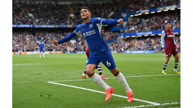 Thiago Silva atuando pelo Chelsea. (Foto de Justin Setterfield/Getty Images)