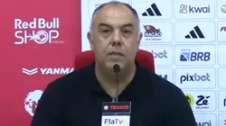 Marcos Braz em entrevista coletiva após o jogo entre Bragantino x Flamengo. Foto: YouTube / Canal Redação Ninho.
