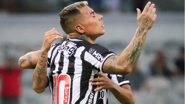 MG - Belo Horizonte - 19/03/2022 - MINEIRO 2022 ATLETICO-MG X CALDENSE - Eduardo Vargas jogador do Atletico-MG comemora seu gol durante partida contra o Caldense no estadio Mineirao pelo campeonato Mineiro 2022. Foto: Fernando Moreno/AGIF