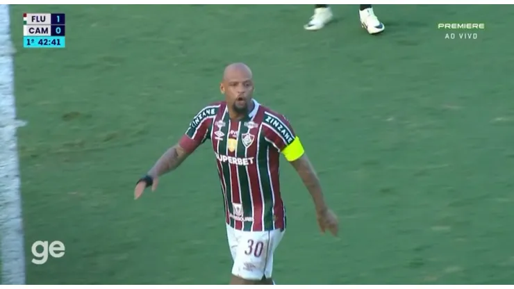 Felipe Melo questionou cartão amarelo recebido por Claus - Foto: Reprodução/Premiere