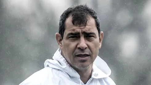 Fábio Carille, durante treino no CT Rei Pelé. Peixe tem reforço confirmado. Foto: Ivan Storti/Santos FC.